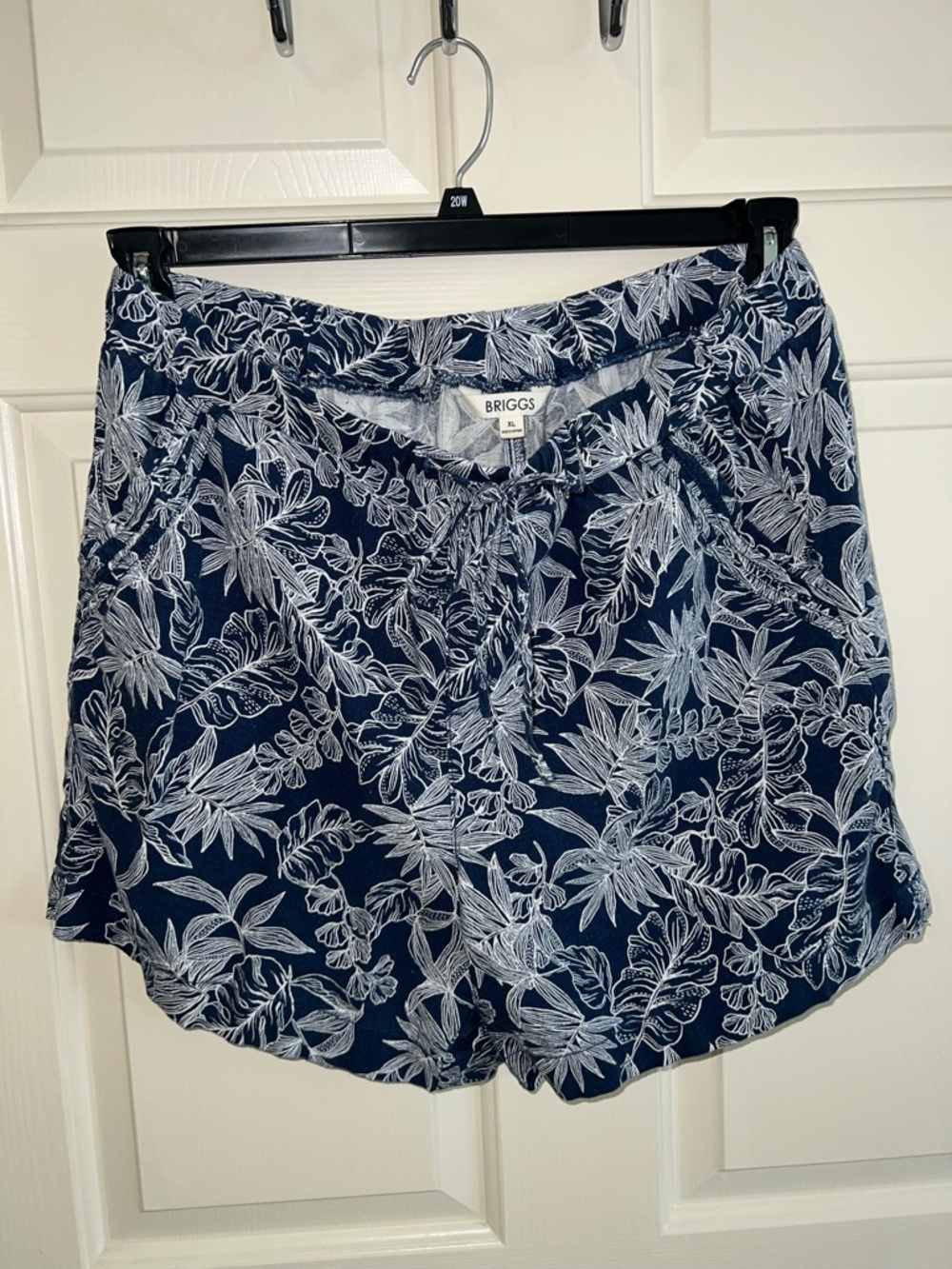 Womens Blue Floral‎ Spring  Vacation Resort Beach Drawstring Pullon Shorts XL